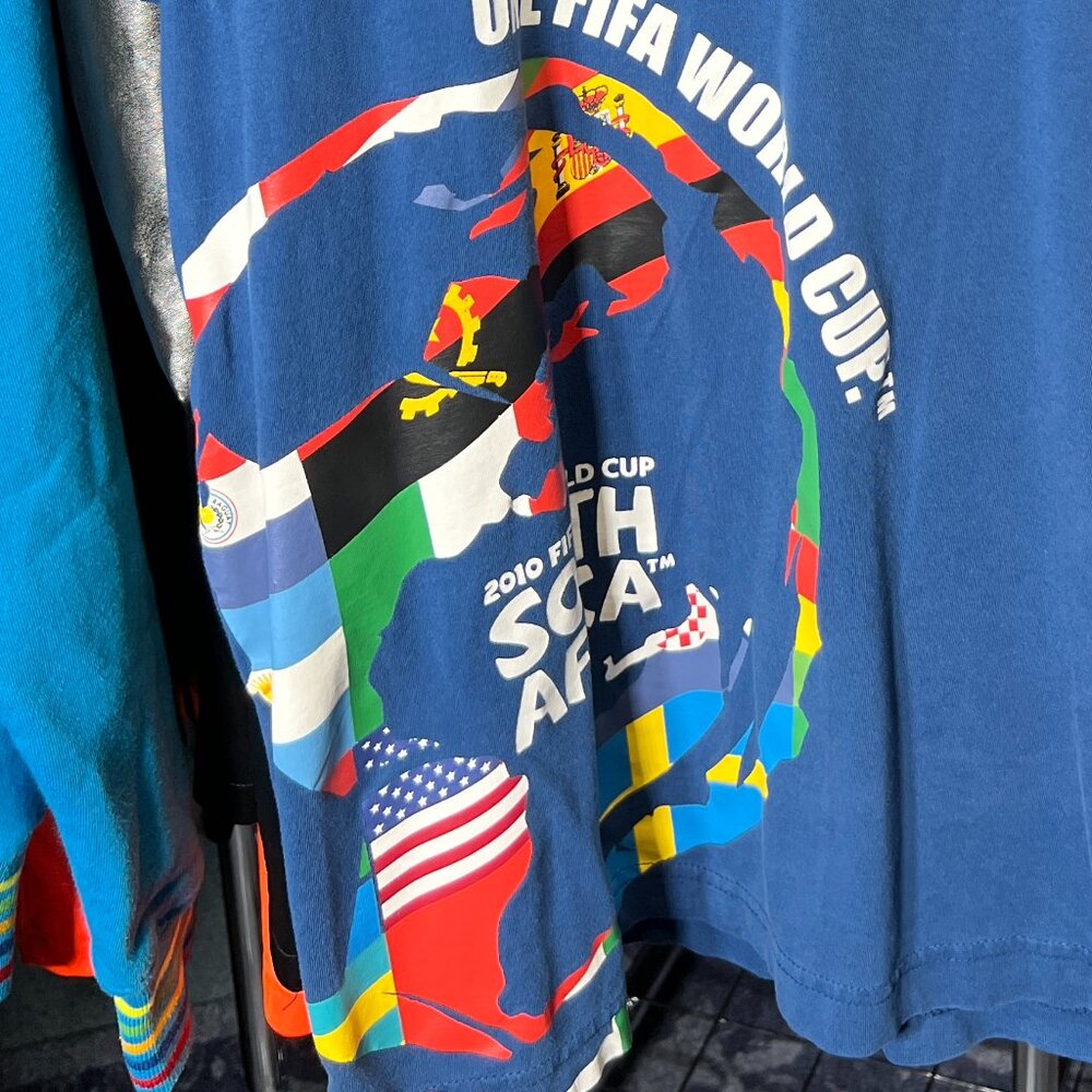 FIFA World Cup 2010 South Africa Collectible Blue & Flagged Shirt SZ XL